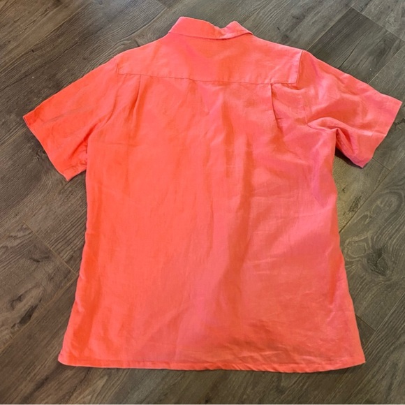 Natural Blue By Visitor Linen button up shirt papaya - Picture 4 of 7